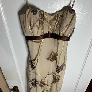 Cream/brown strappy dress